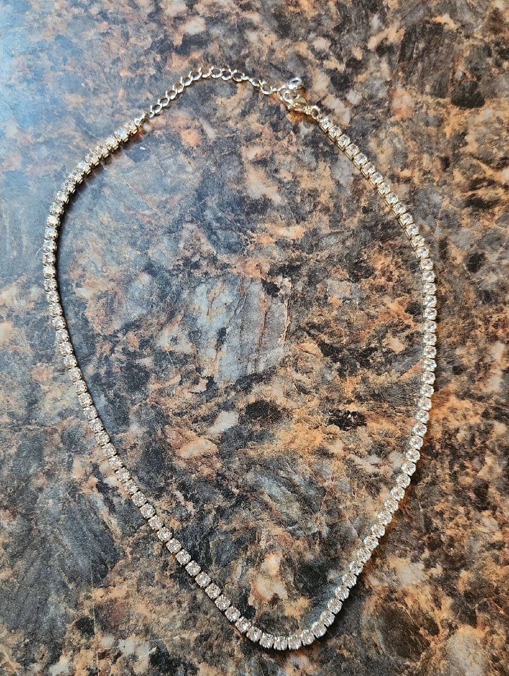 Silver Crystal Tennis Necklace - Elegant Clear Sparkle